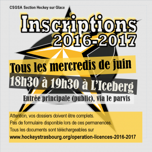 Inscriptions 2016